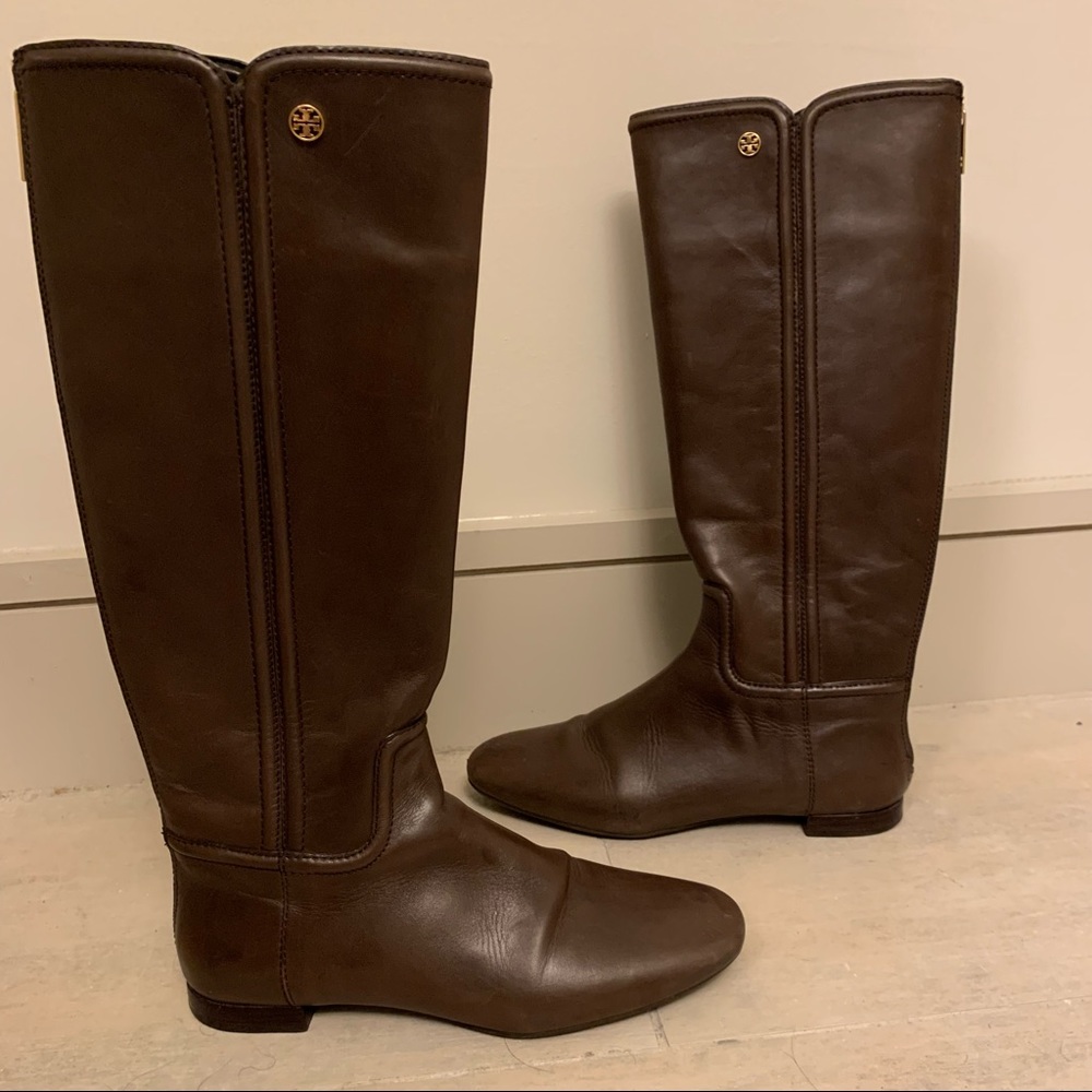 Tory Burch Brown Leather Boots. Size 7.5M.